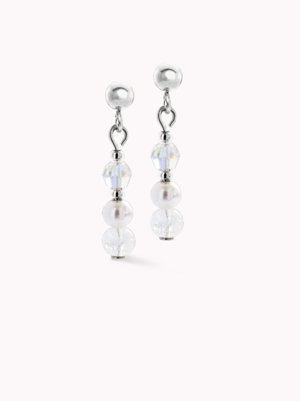 Coeur De Lion Dangle Earrings | Princess Rhythm | silver-white